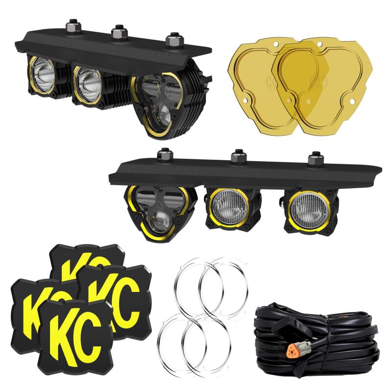 KC HiLiTES 2021+ Ford Bronco FLEX ERA 3 Dual Mode SAE Fog Light Pocket Kit-Light Bars & Cubes-Grocery Getter Performance
