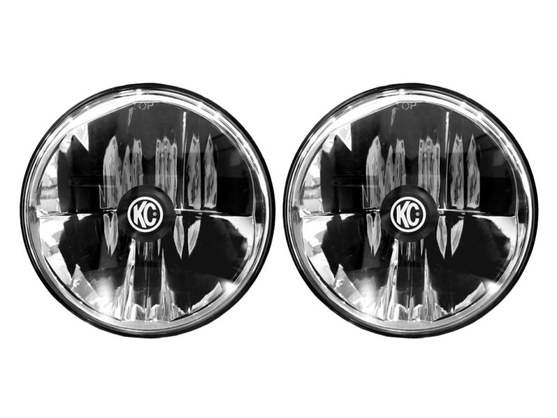 KC HiLiTES 97-06 Jeep TJ/Univ. 7in. Gravity LED H4 DOT Approved Replac. Headlight (Pair Pack System)-Headlights-Grocery Getter Performance