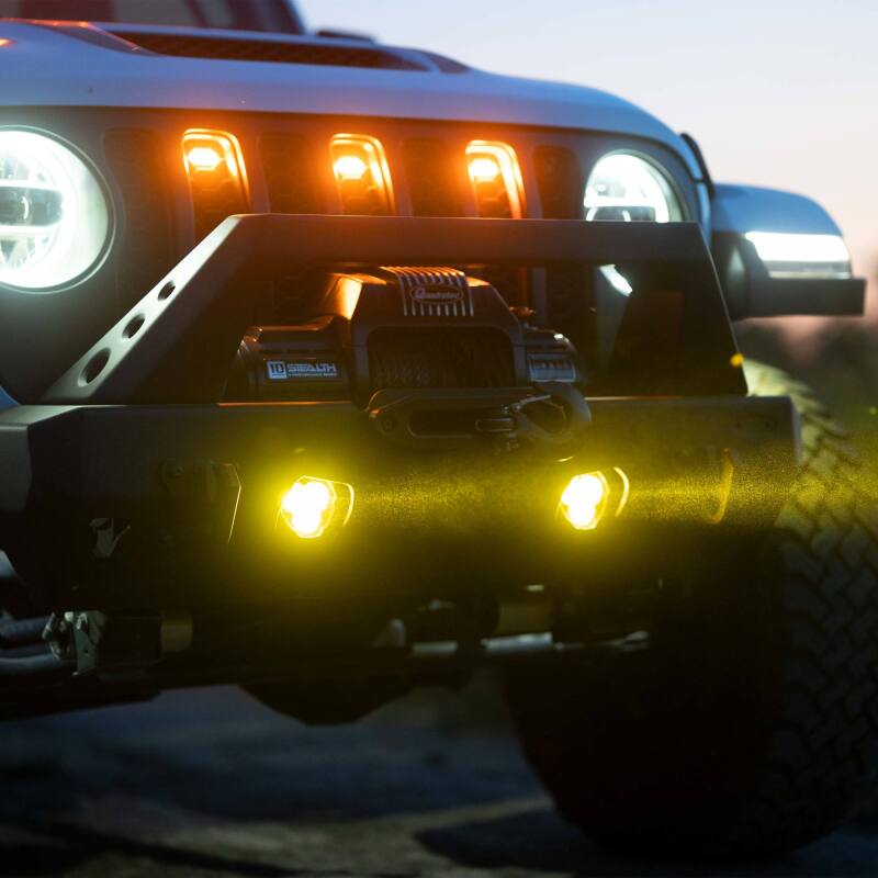KC HiLiTES FLEX ERA 3 Dual Mode SAE Fog Lights - 2-Light Master Kit for Jeep Aftermarket Bumpers-Light Bars & Cubes-Grocery Getter Performance