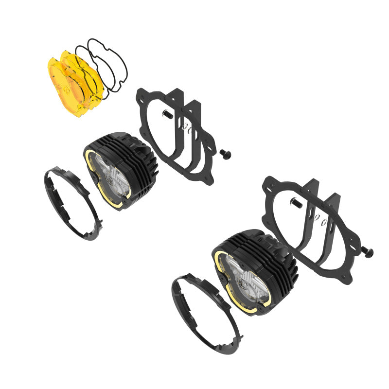 KC HiLiTES FLEX ERA 3 Dual Mode SAE Fog Lights - 2-Light Master Kit for Jeep JK/JL/JT Plastic Bumper-Light Bars & Cubes-Grocery Getter Performance