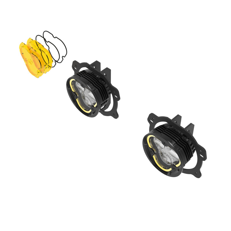 KC HiLiTES FLEX ERA 3 Dual Mode SAE Fog Lights - 2-Light Master Kit for Jeep JK/JL/JT Plastic Bumper-Light Bars & Cubes-Grocery Getter Performance