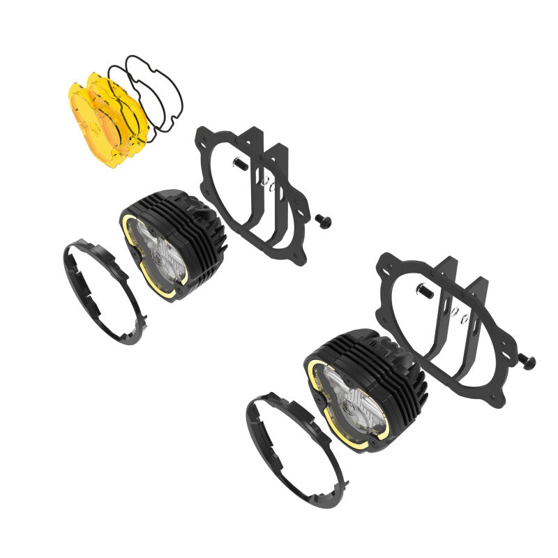 KC HiLiTES FLEX ERA 3 Dual Mode SAE Fog Lights - 2-Light Master Kit for Jeep JK/JL/JT Plastic Bumper-Light Bars & Cubes-Grocery Getter Performance