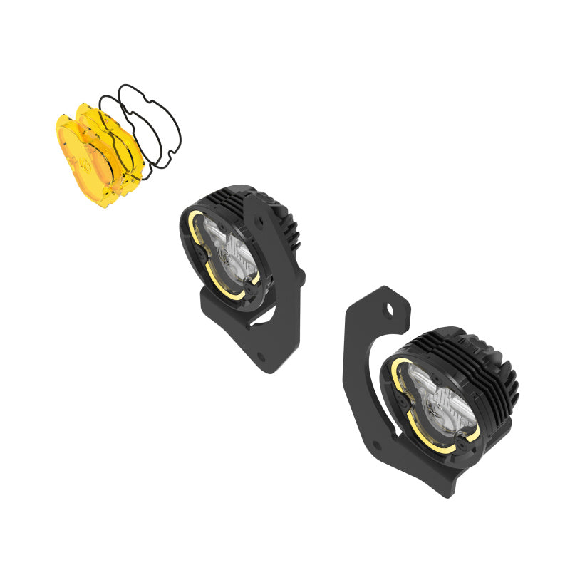 KC HiLiTES FLEX ERA 3 Dual Mode SAE Fog Lights - 2-Light Master Kit for Jeep JK/JL/JT Steel Bumpers-Light Bars & Cubes-Grocery Getter Performance