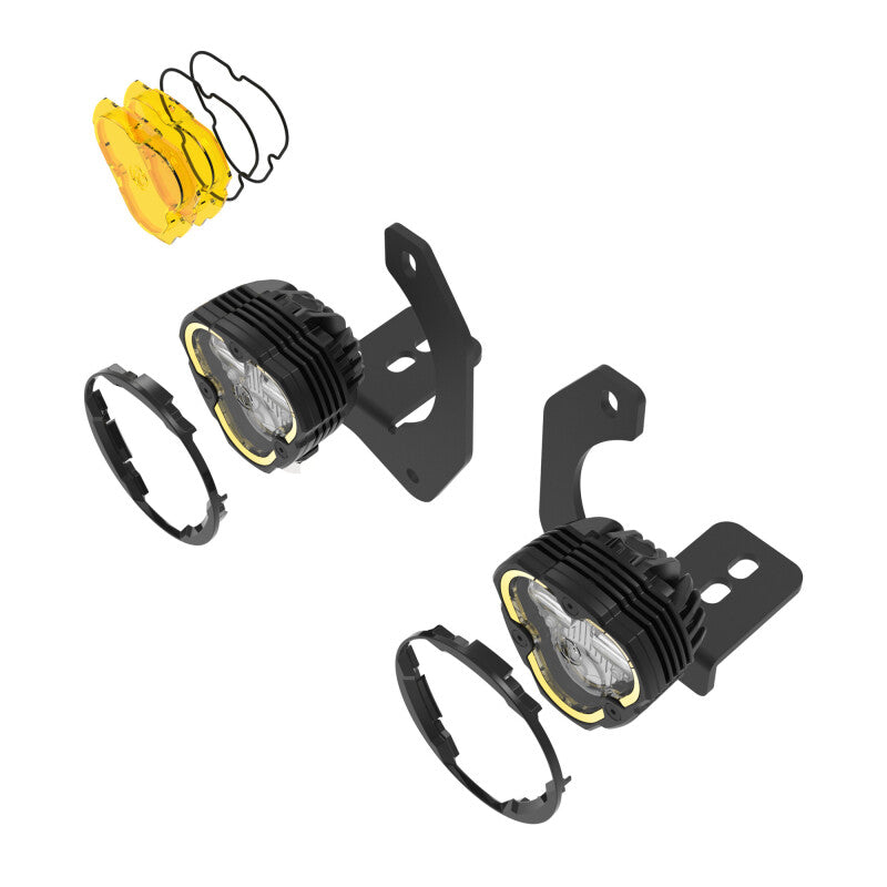 KC HiLiTES FLEX ERA 3 Dual Mode SAE Fog Lights - 2-Light Master Kit for Jeep JK/JL/JT Steel Bumpers-Light Bars & Cubes-Grocery Getter Performance