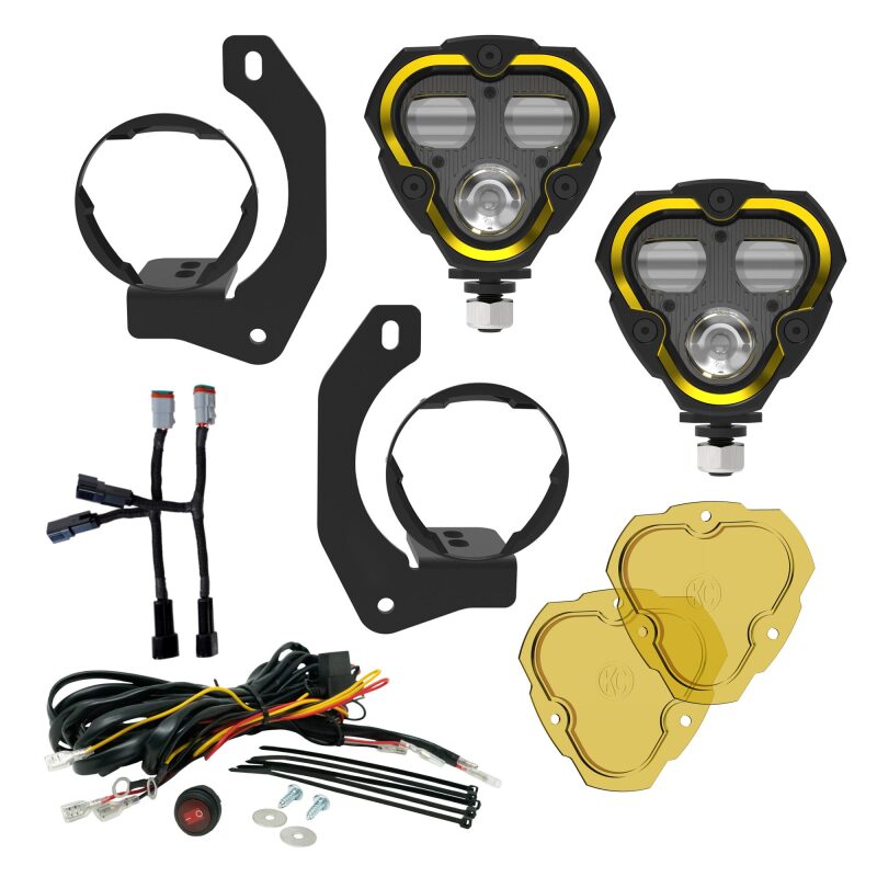 KC HiLiTES FLEX ERA 3 Dual Mode SAE Fog Lights - 2-Light Master Kit for Jeep JK/JL/JT Steel Bumpers-Light Bars & Cubes-Grocery Getter Performance