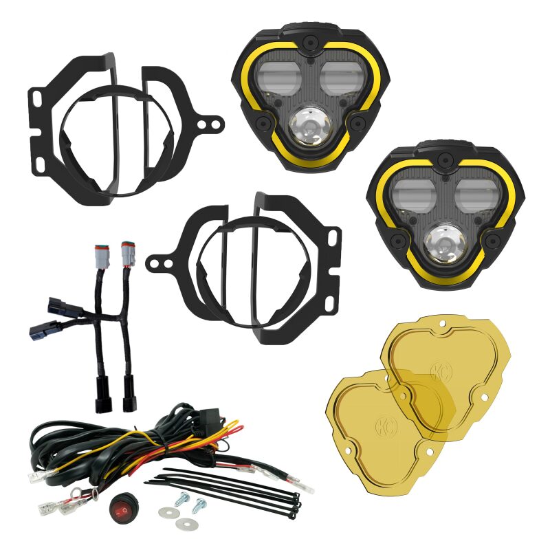 KC HiLiTES FLEX ERA 3 Dual Mode SAE Fog Lights - 2-Light Master Kit for Jeep JL/JT Sport Bumpers-Light Bars & Cubes-Grocery Getter Performance