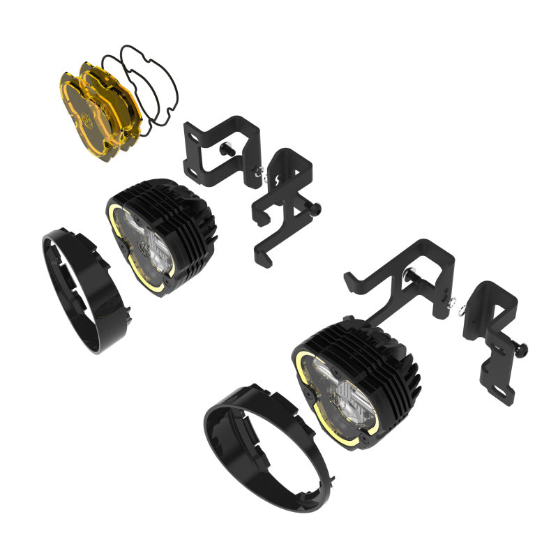 KC HiLiTES FLEX ERA 3 Dual Mode SAE Fog Lights - 2-Light Master Kit for Toyota Tacoma/4Runner/Tundra-Light Bars & Cubes-Grocery Getter Performance