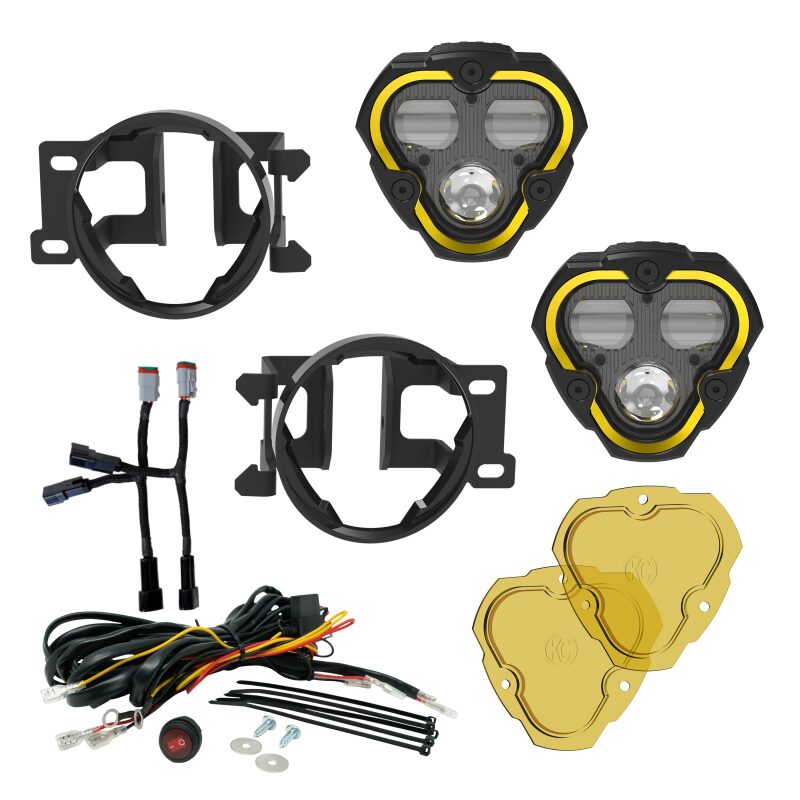 KC HiLiTES FLEX ERA 3 Dual Mode SAE Fog Lights - 2-Light Master Kit for Toyota Tacoma/4Runner/Tundra-Light Bars & Cubes-Grocery Getter Performance