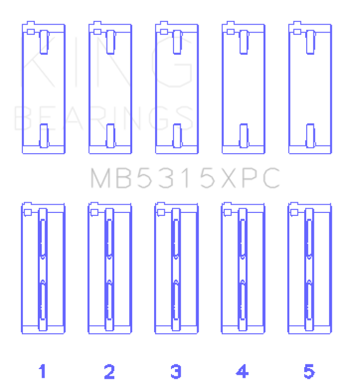 King 1992+ Mitsubishi 4G63/4G64 EVO I-IV (Size .026) Coated Performance Main Bearing Set-Bearings-Grocery Getter Performance