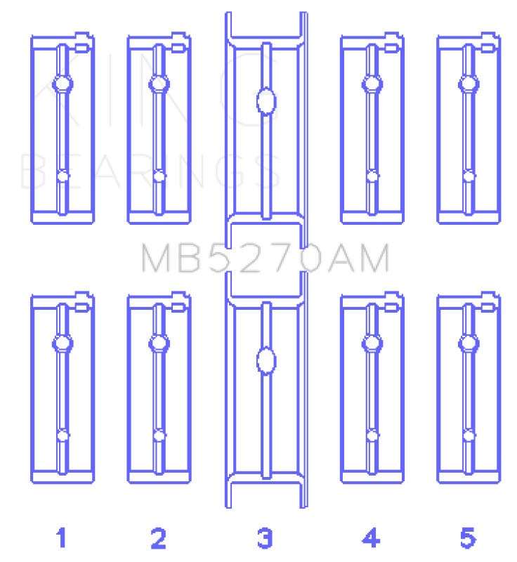 King Chrysler 148/148 Turbo DOHC 16V / Jeep 148 DOHC 16V (Size +0.25mm) Main Bearing Set-Bearings-Grocery Getter Performance