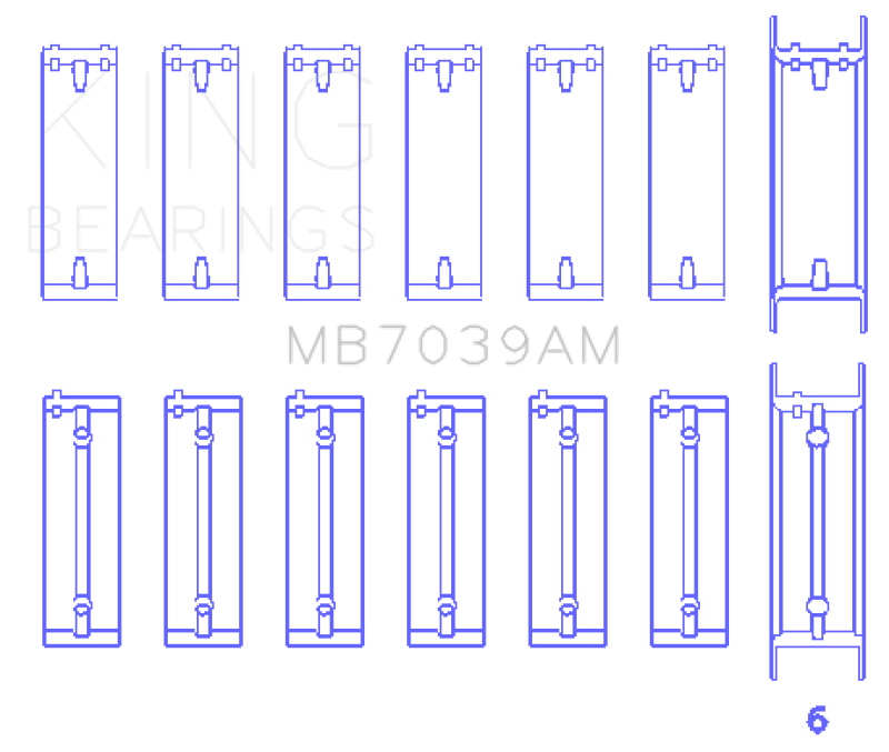 King Engine Bearings B.M.W/Opel M 51/M 57/D 25/Y 25 Td (Size +0.50mm) Main Bearing Set-Bearings-Grocery Getter Performance