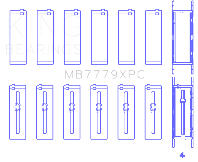 King Engine Bearings BMW B58B30A (Size 0.26) Coated Performance Main Bearing Set-Bearings-Grocery Getter Performance
