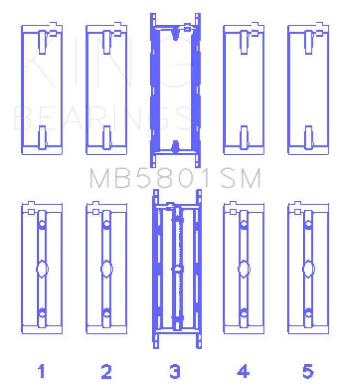 King Engine Bearings BMW N63/S63 Crankshaft Main Bearing Set - Size +0.50mm-Bearings-Grocery Getter Performance