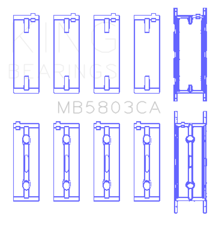 King Engine Bearings BMW S65B40A (Size +0.25mm) Crankshaft Main Bearing ( Set of 5 )-Bearings-Grocery Getter Performance