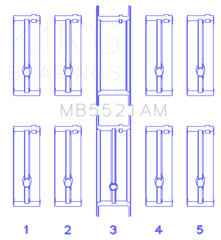 King Engine Bearings Chrysler 2.2 (Size +0.25mm) Main Bearing Set-Bearings-Grocery Getter Performance