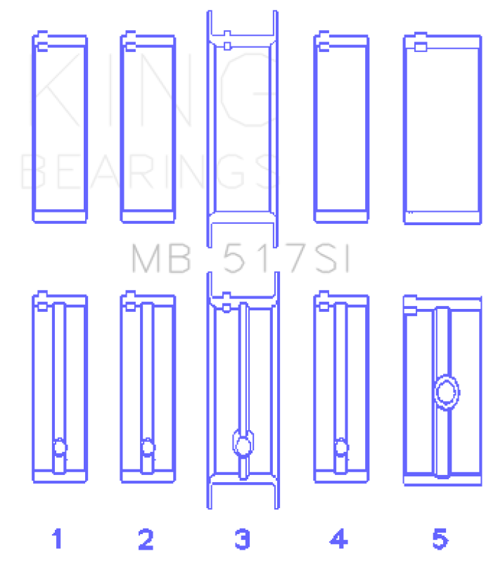 King Engine Bearings Chrysler 360 Crankshaft Main Bearings-Bearings-Grocery Getter Performance