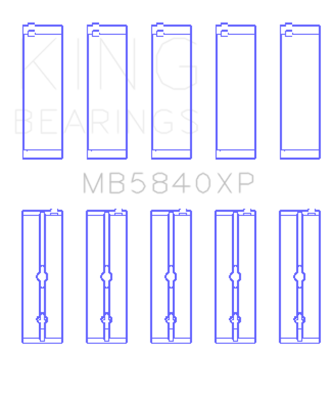 King Engine Bearings Chrysler/Dodge Gen 3 Hemi 5.7L/6.1L/6.4L Crankshaft Main Bearing Set (Set of 5)-Bearings-Grocery Getter Performance