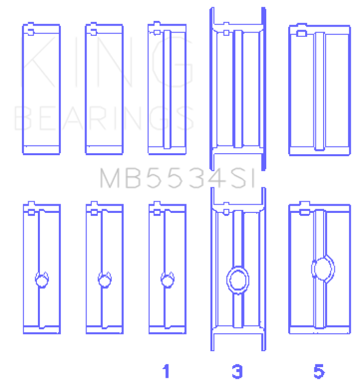 King Engine Bearings Chrysler/Jeep 318ci (Size STD) Main Bearing Set-Bearings-Grocery Getter Performance