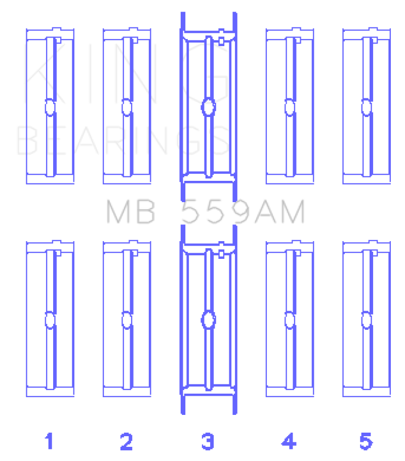 King Engine Bearings Ford 330/352/360/390/410/428 Engine (Size 050) Main Bearing Set-Bearings-Grocery Getter Performance