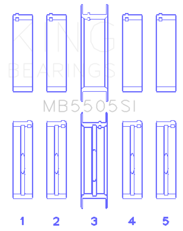 King Engine Bearings Ford 351ci/400ci 16V Main Bearing Set - Set Of 10-Bearings-Grocery Getter Performance