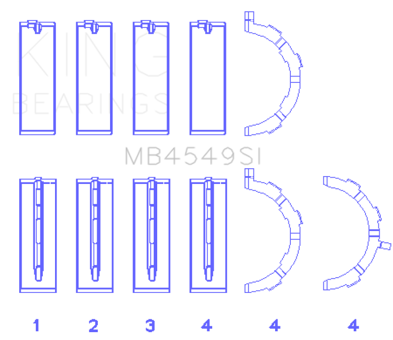 King Engine Bearings Ford EcoBoost 3.5L/3.7L V6 Main Bearing Set - Size STD-Bearings-Grocery Getter Performance