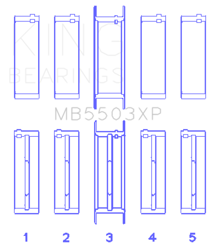 King Engine Bearings Ford V8 351ci 5.8L 16V (Size STD) Performance Main Bearing Set-Bearings-Grocery Getter Performance