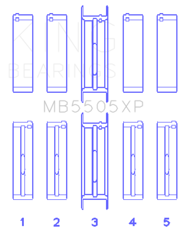 King Engine Bearings Ford V8 351ci 5.8L 400ci 6.6L 16V (Size STD) Performance Main Bearing Set-Bearings-Grocery Getter Performance
