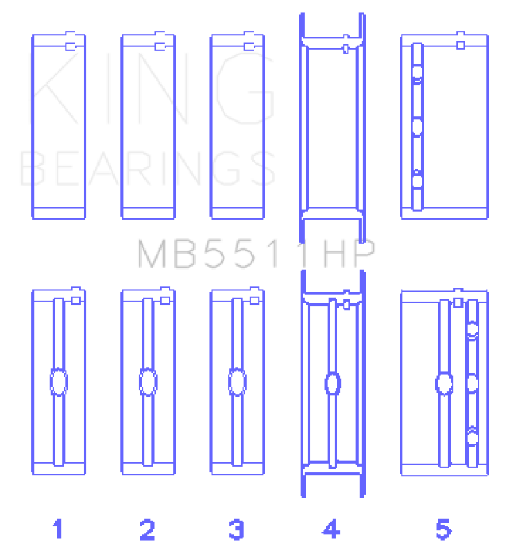 King Engine Bearings GM 326/350/389/400 w/ 3in Main (Size STD) Main Bearing Set-Bearings-Grocery Getter Performance