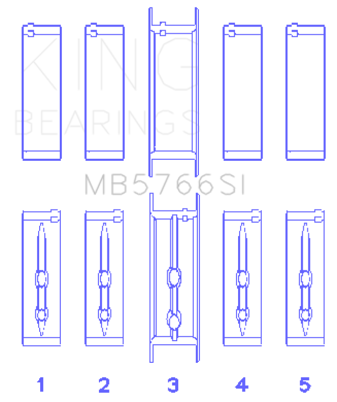 King Engine Bearings GM LS1/2/4/6 (Housing Bore +.010) (Size STD) Main Bearing Set-Bearings-Grocery Getter Performance
