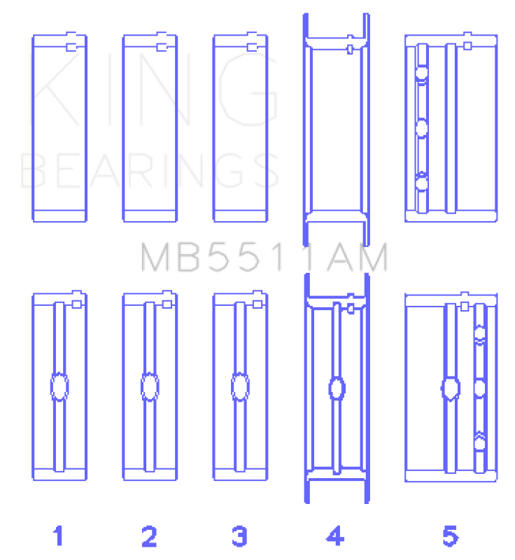 King Engine Bearings GM V8 OHV 16 Valve (Size STD) Main Bearing Set-Bearings-Grocery Getter Performance