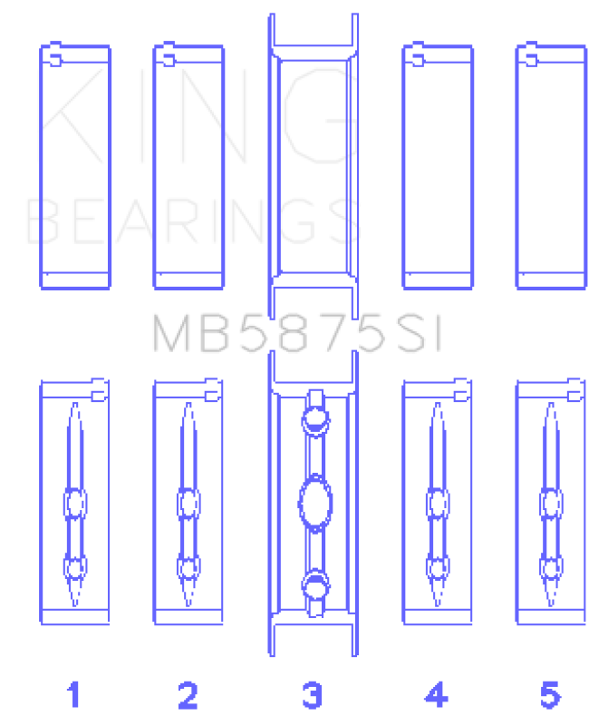 King Engine Bearings GM Vortex / Gen III LS-Series Crankshaft Main Bearing Set-Bearings-Grocery Getter Performance