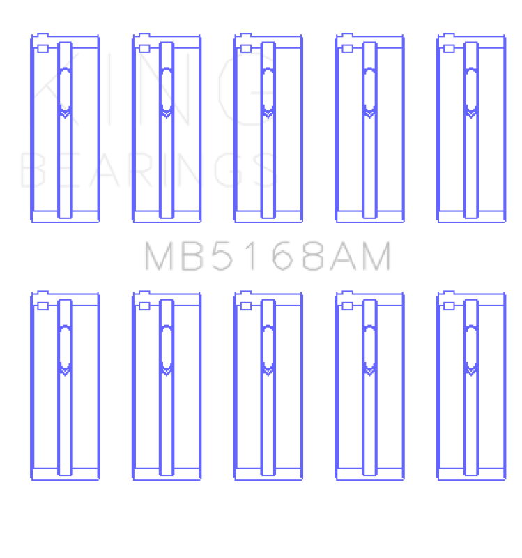 King Engine Bearings Honda F22B/H22A (Size +1.0mm) Main Bearing Set-Bearings-Grocery Getter Performance