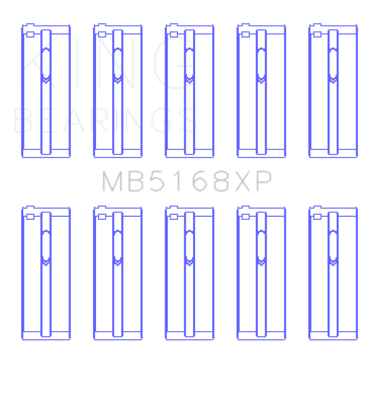 King Engine Bearings Honda H22 50mm Journal Crankshaft Main Bearing Set (Size .025)-Bearings-Grocery Getter Performance