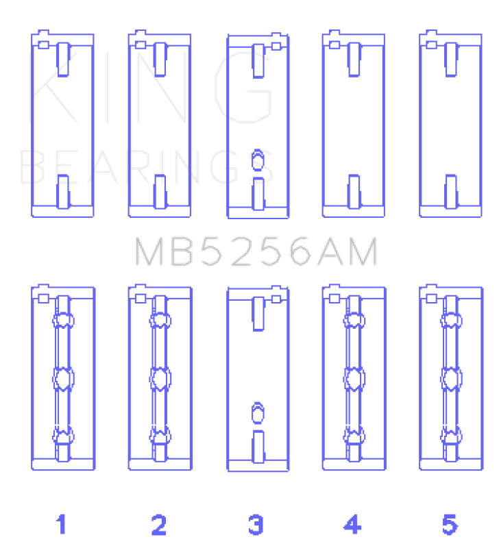 King Engine Bearings Hyundai Lantra 1600 (Size +0.25mm) Main Bearing Set-Bearings-Grocery Getter Performance