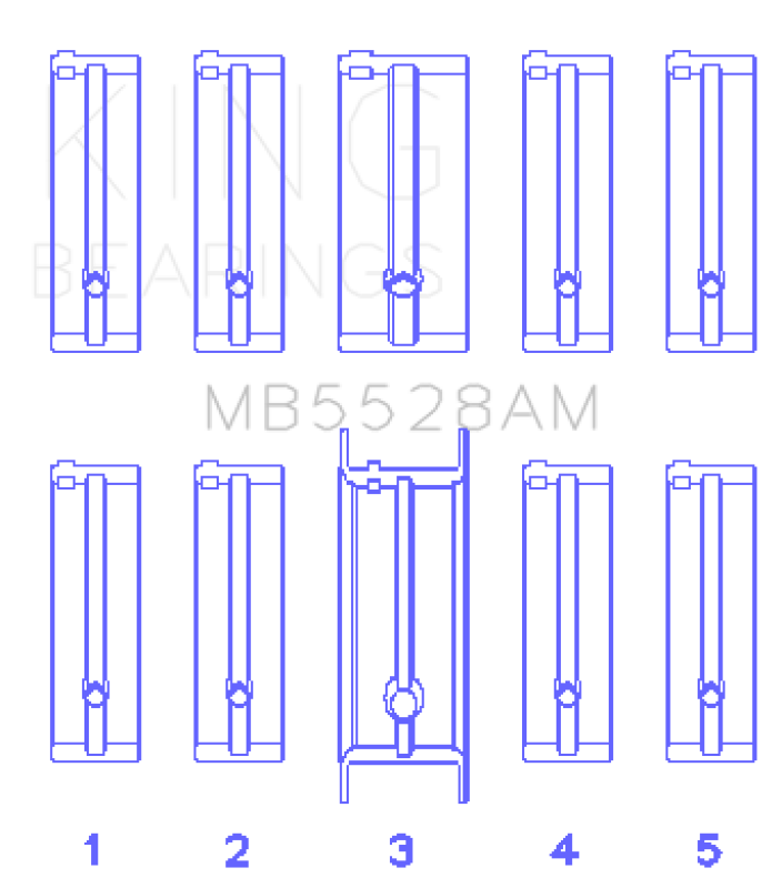 King Engine Bearings Mazda 626 F8/(Size +0.50mm) Main Bearing Set-Bearings-Grocery Getter Performance