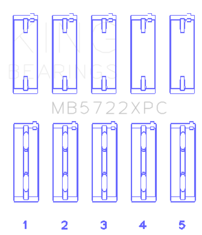 King Engine Bearings Mitsubishi 4B11T EVO X 2007+ (Size .026) Coated Performance Main Bearing Set-Bearings-Grocery Getter Performance