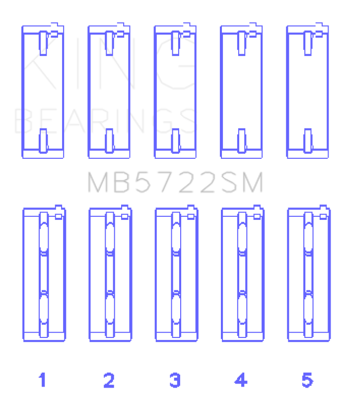King Engine Bearings Mitsubishi 4B11T Turbo Evo X/2007+ (Size +0.50mm) Main Bearing Set-Bearings-Grocery Getter Performance