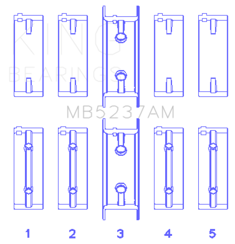 King Engine Bearings Mitsubishi 4G12 (Size +0.50mm) Main Bearing Set-Bearings-Grocery Getter Performance