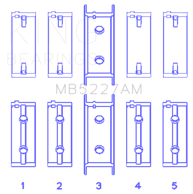 King Engine Bearings Mitsubishi 4G63/4G63T (92) (Size +0.50mm) Main Bearing Set-Bearings-Grocery Getter Performance