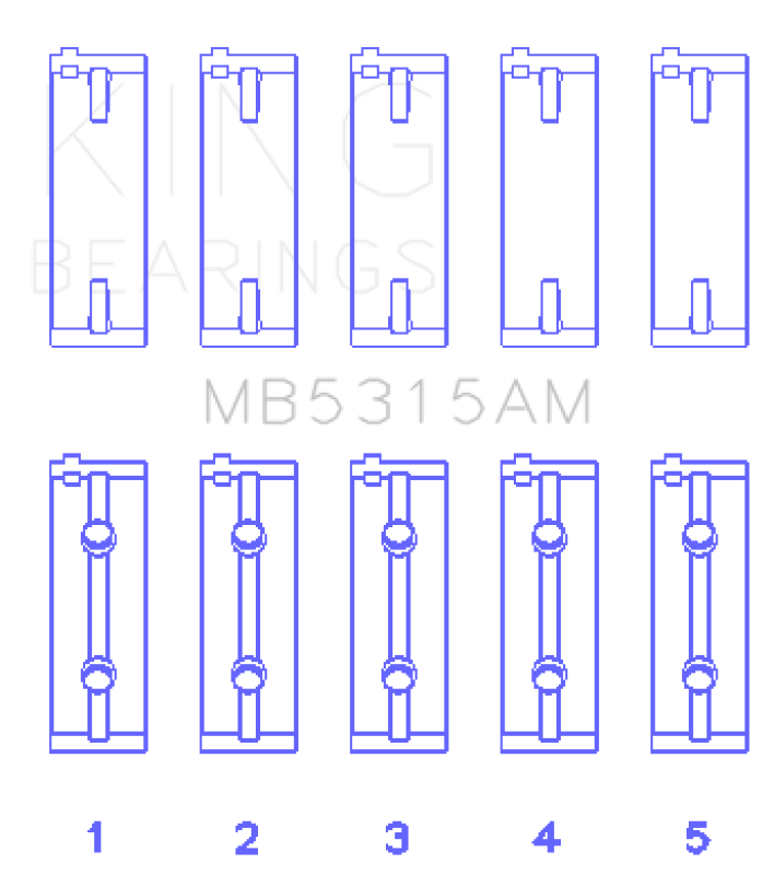 King Engine Bearings Mitsubishi 4G63/4G64 (Size +1.0mm) Main Bearing Set-Bearings-Grocery Getter Performance