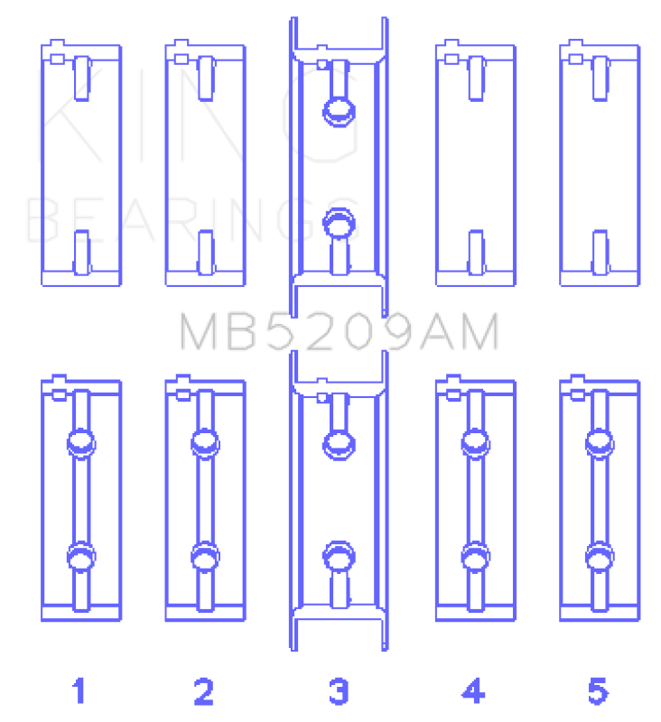 King Engine Bearings Mitsubishi 4G63/64/DOHC (Size +0.50mm) Main Bearing Set-Bearings-Grocery Getter Performance