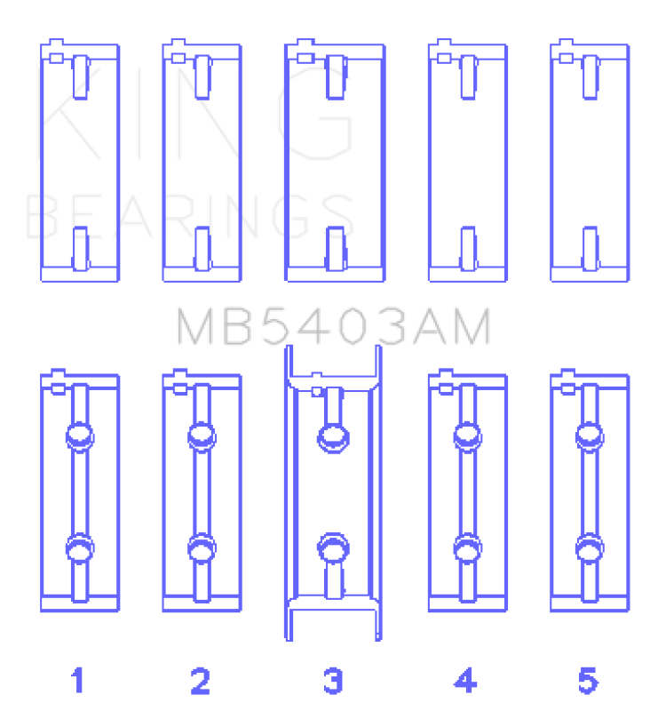 King Engine Bearings Mitsubishi 4G63/T/4G64 (Size +0.75mm) Main Bearing Set-Bearings-Grocery Getter Performance