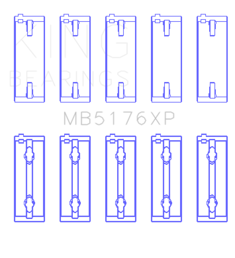 King Engine Bearings Mitsubishi 4G91/4G92/4G93 16V (Size STDX) Crankshaft Main Bearing Set-Bearings-Grocery Getter Performance