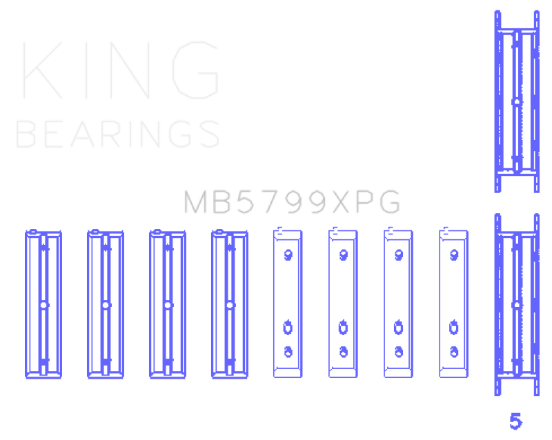 King Engine Bearings Subaru FA20 / Toyota 4U-GSE (Size .005) Main Bearing Set-Bearings-Grocery Getter Performance