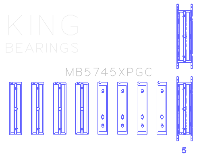 King Engine Bearings Subaru Fa20/Toyota 4U-Gse (Size +0.25mm) Main Bearing Set-Bearings-Grocery Getter Performance