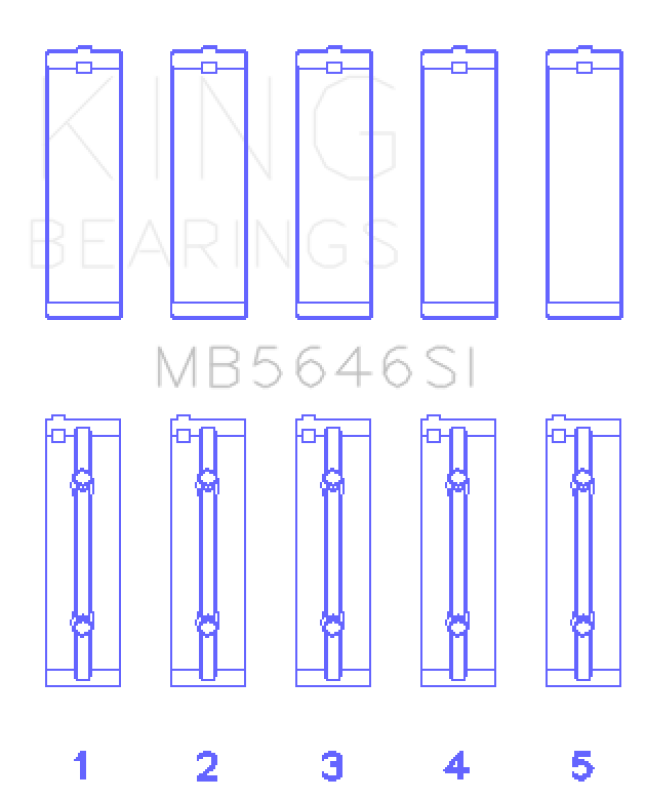 King Engine Bearings Toyota 1AZFE / 2 AZFE (Size +0.75mm) Crankshaft Main Bearing Set-Bearings-Grocery Getter Performance