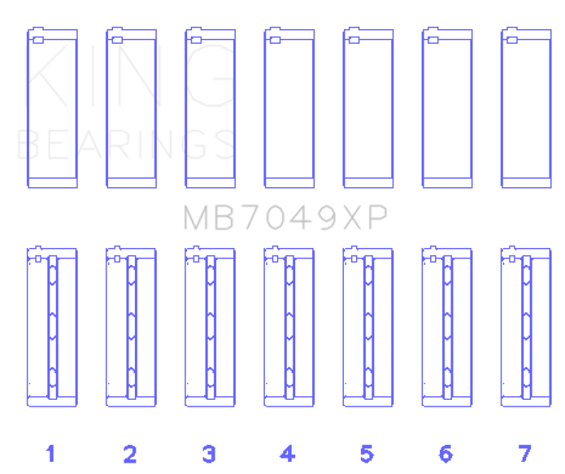 King Engine Bearings Toyota 1FZFE (Size STD) Performance Main Bearing Set-Bearings-Grocery Getter Performance