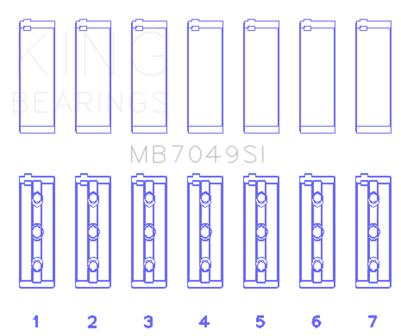 King Engine Bearings Toyota 1FZFE (STD Size) Crankshaft Main Bearing Set-Bearings-Grocery Getter Performance
