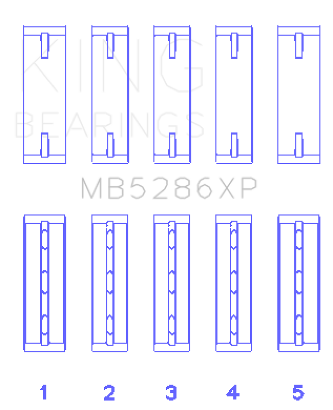 King Engine Bearings Toyota 1UZ-FE/2UZ-FE/3UZ-FE (Size .025) Performance Main Bearing Set-Bearings-Grocery Getter Performance