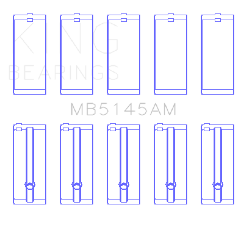 King Engine Bearings Toyota 2.4D L 2L (Size +0.50mm) Main Bearing Set-Bearings-Grocery Getter Performance